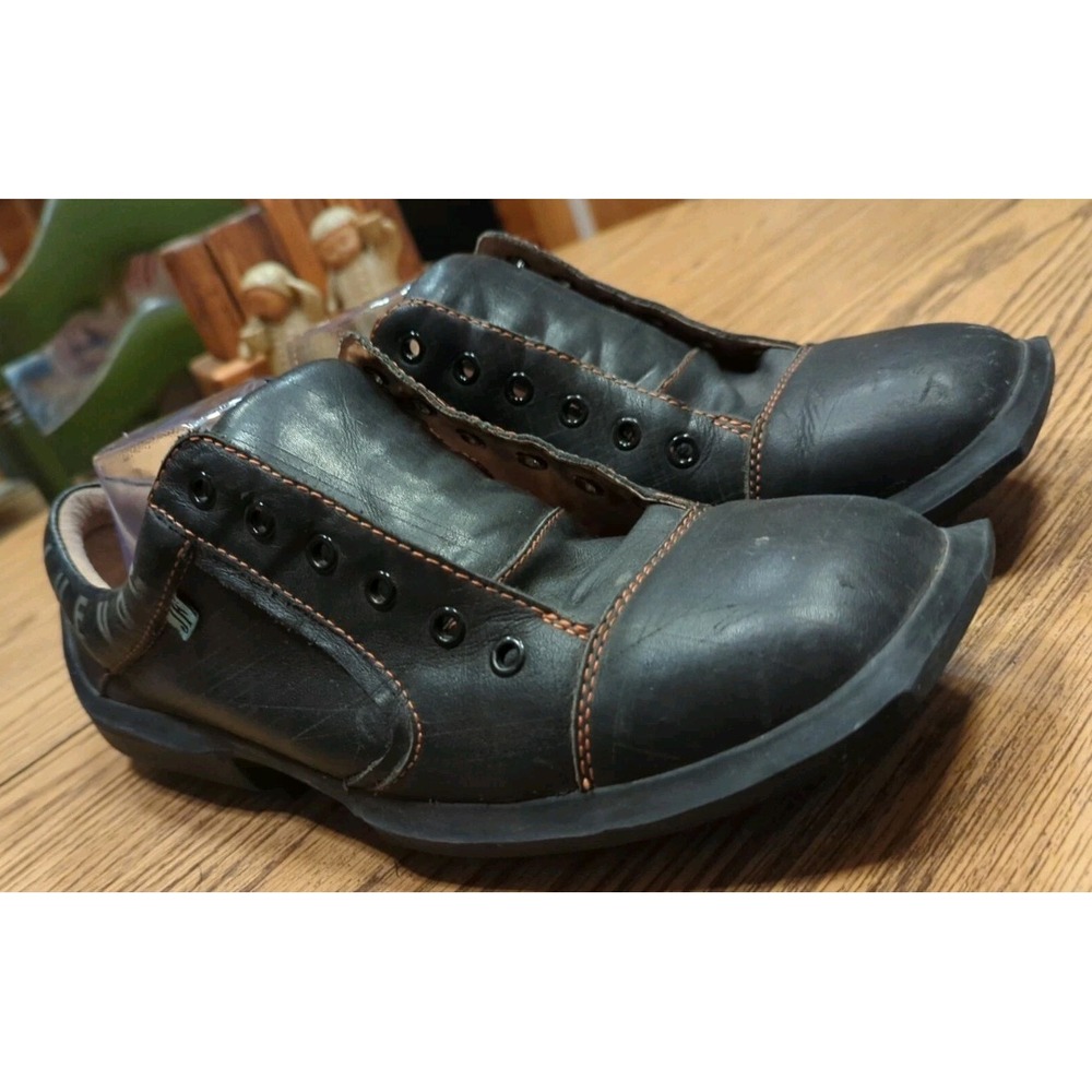 Vintage John Fluevog Men's Black Square Toe Leather Shoe Size 11 **NEEDS LACES*" - Picture 2 of 9